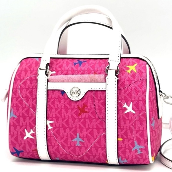 Michael Kors Small Travel Duffle Xbody Bag Dragon Fruit Multi - Picture 1 of 10